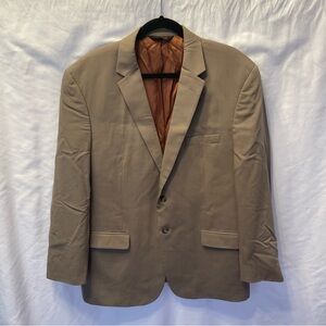 Jos A Bank Joseph 46R Slim Fit Blazer Sports Coat Wool Tan Khaki Workwear Office